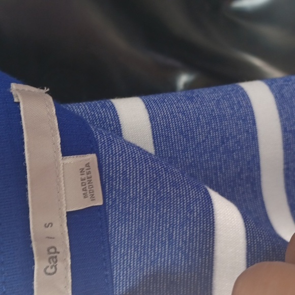 GAP Blue/white striped heavy tee dress with pockets, back zip, front pockets - Picture 6 of 8